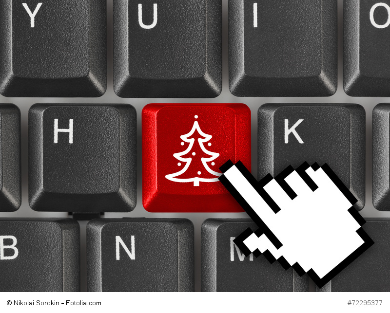 Computer keyboard with Christmas tree key