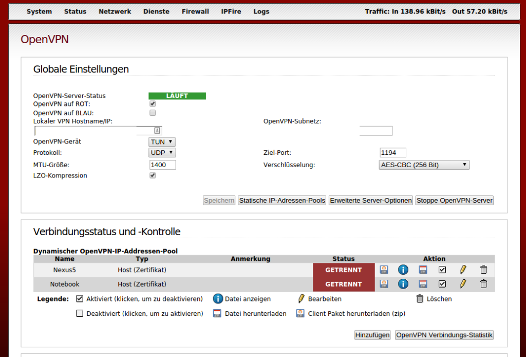 OpenVPN Konfiguration